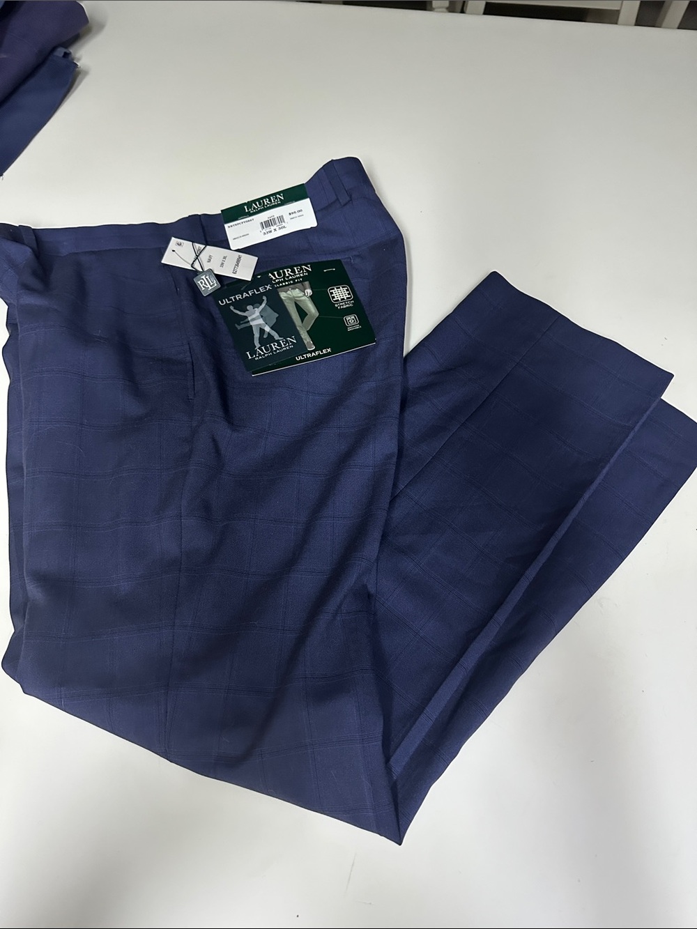 Lauren Ralph Lauren Mens Blue Ultraflex Dress Pants